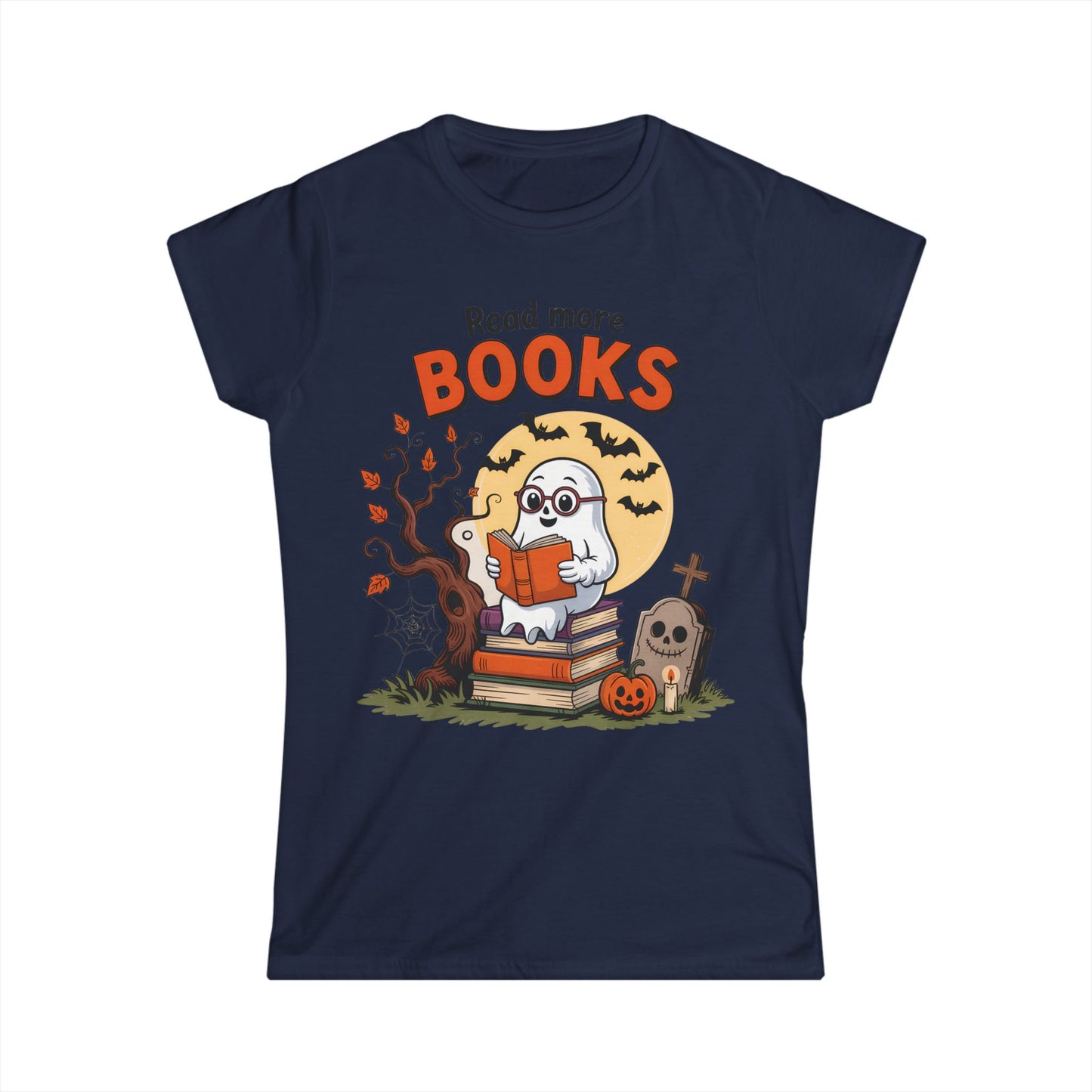 Female T-Shirt - Teacher / Halloween - Read More Books (01a)