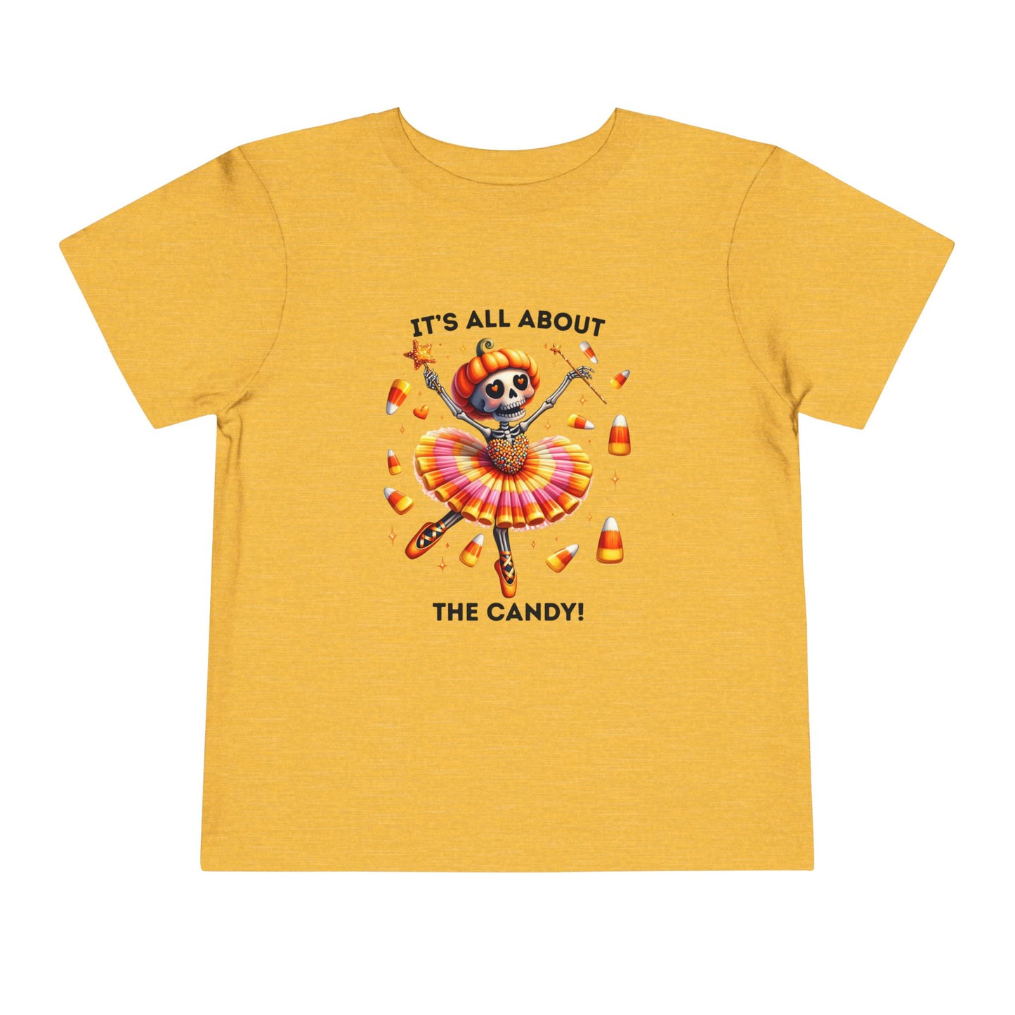 Toddler Tee - Halloween / Ballet Skeleton - It's all about the Candy! (01a)
