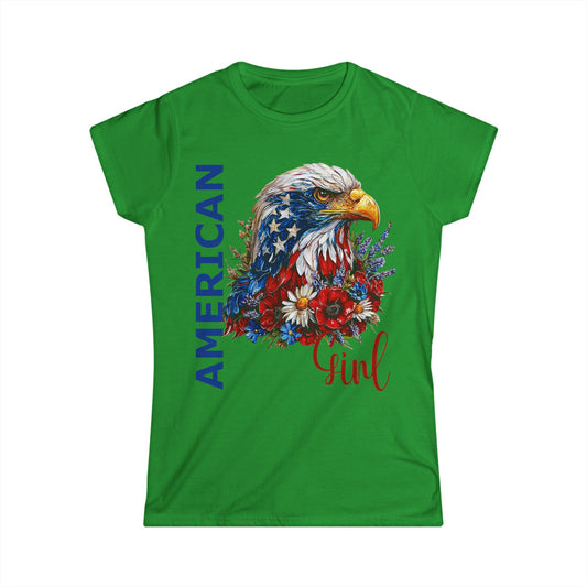 Female T-Shirt - America - American Girl with Eagle (01)