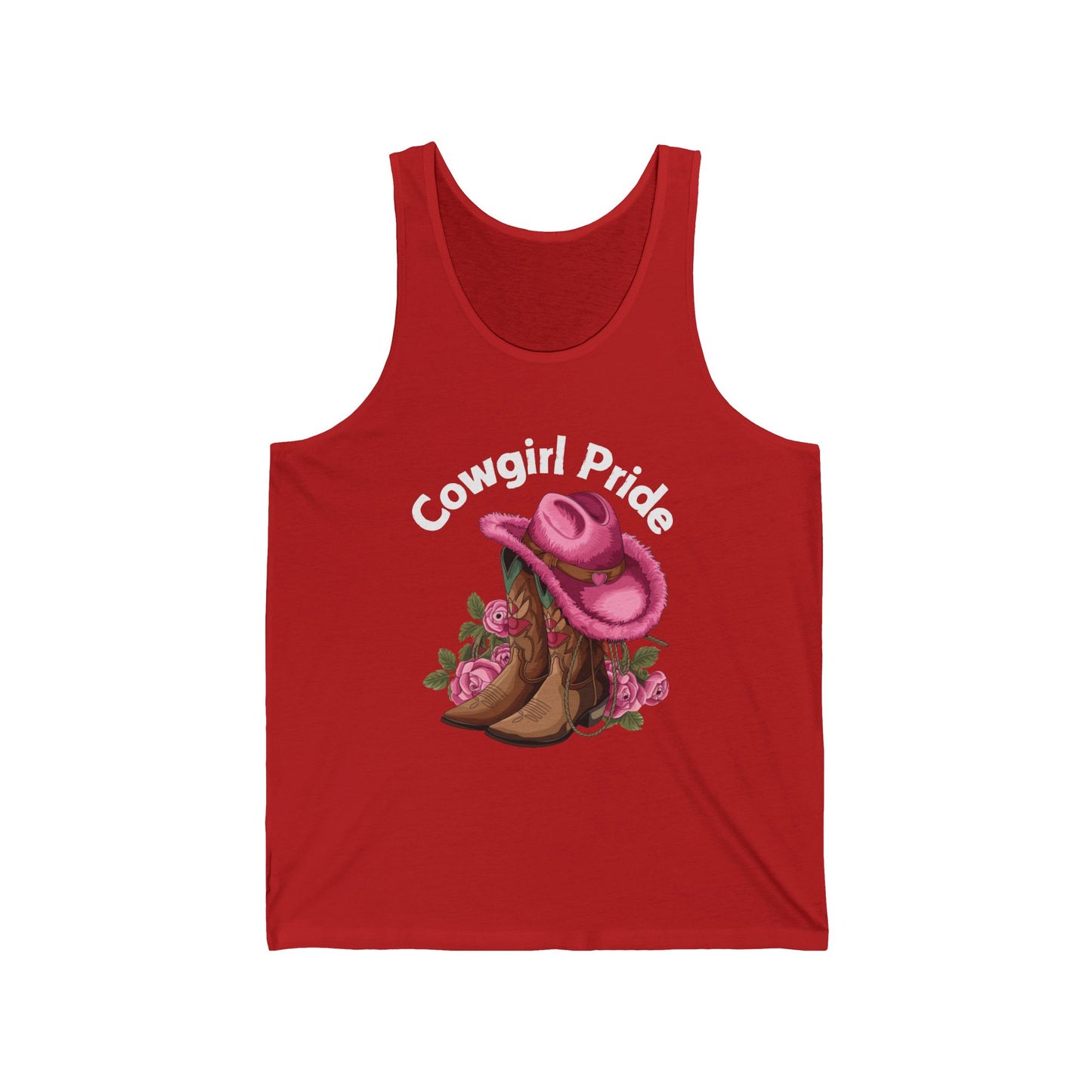 Female Tank Top - Cowgirl Pride (1) - White Text