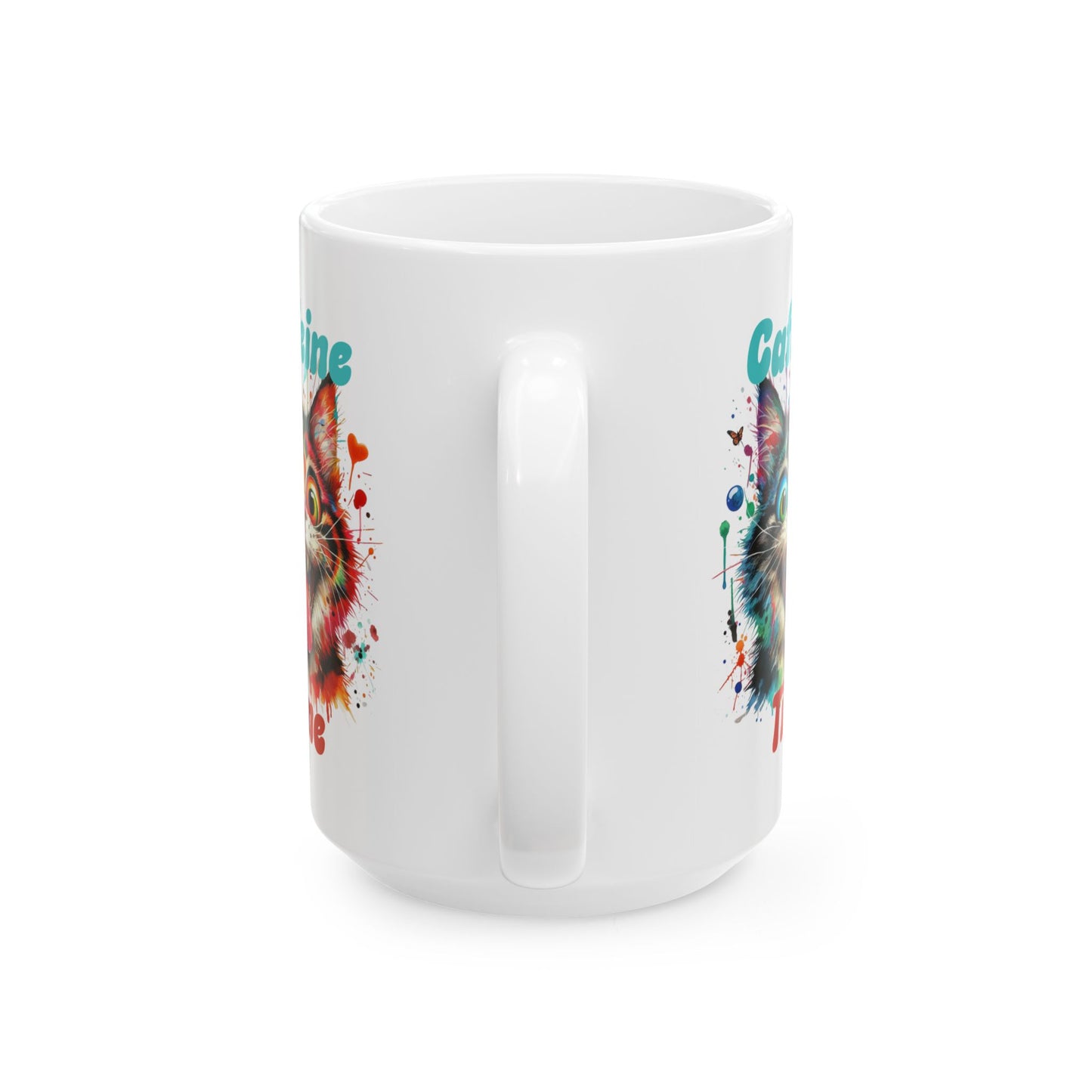 Ceramic Mug - Caffeine Time with cat (1)
