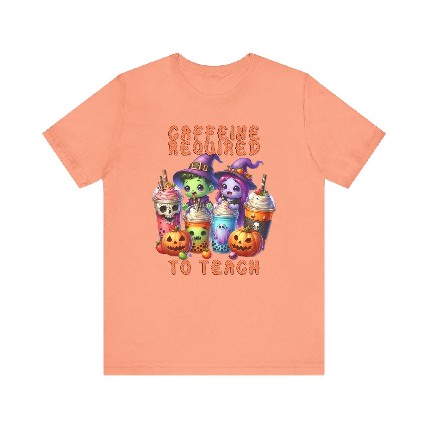 T-Shirt - Teacher / Halloween - Caffeine required to teach (01a)