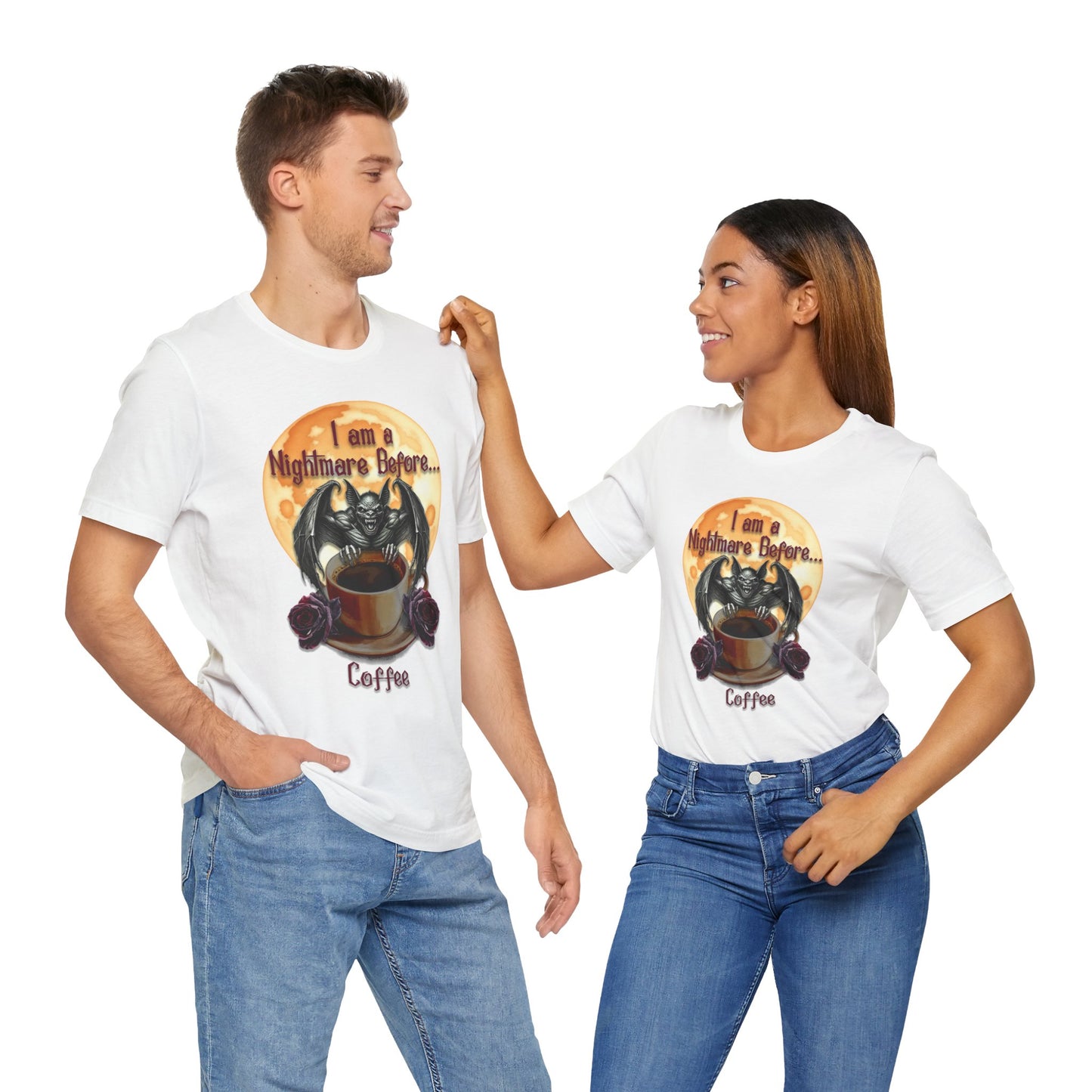 T-shirt - Halloween - Nightmare Before Coffee (1a) - Front Only