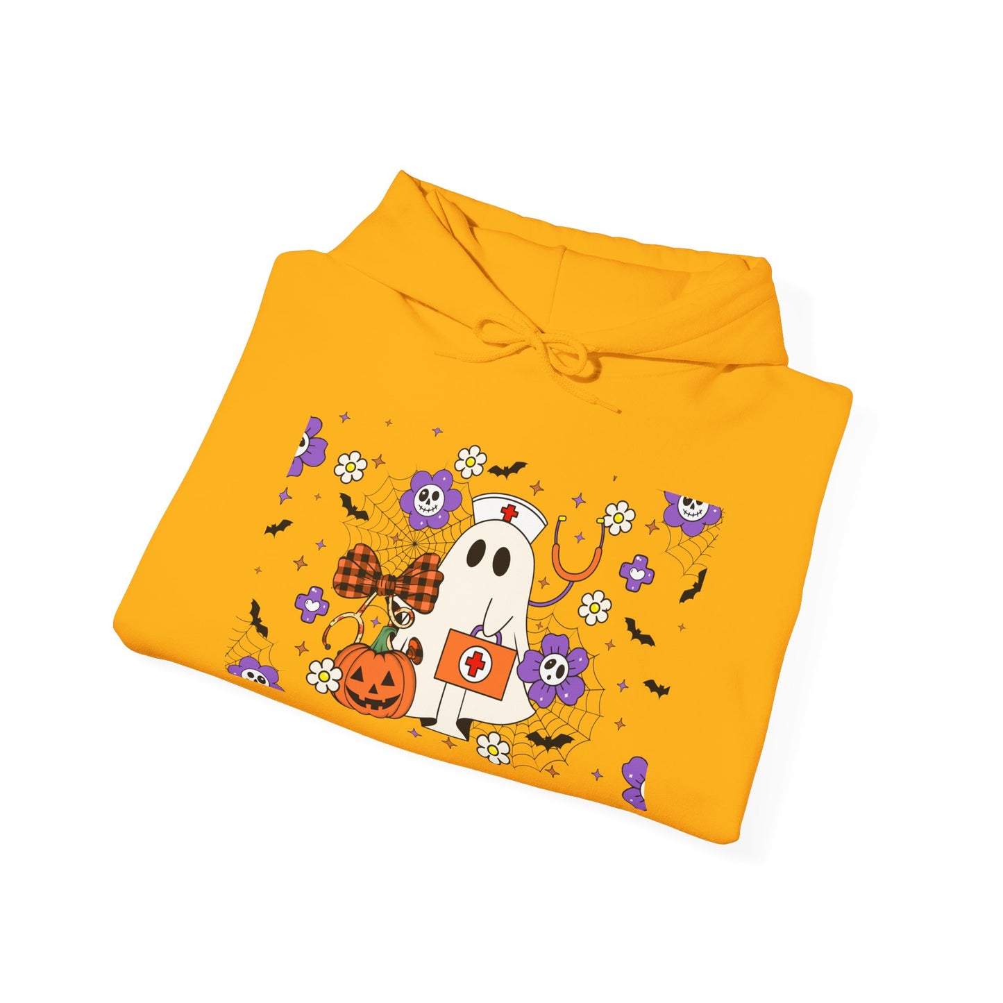 Heavy Blend Hoodie - Medical / Halloween Ghost with Medical Stuff (01a)