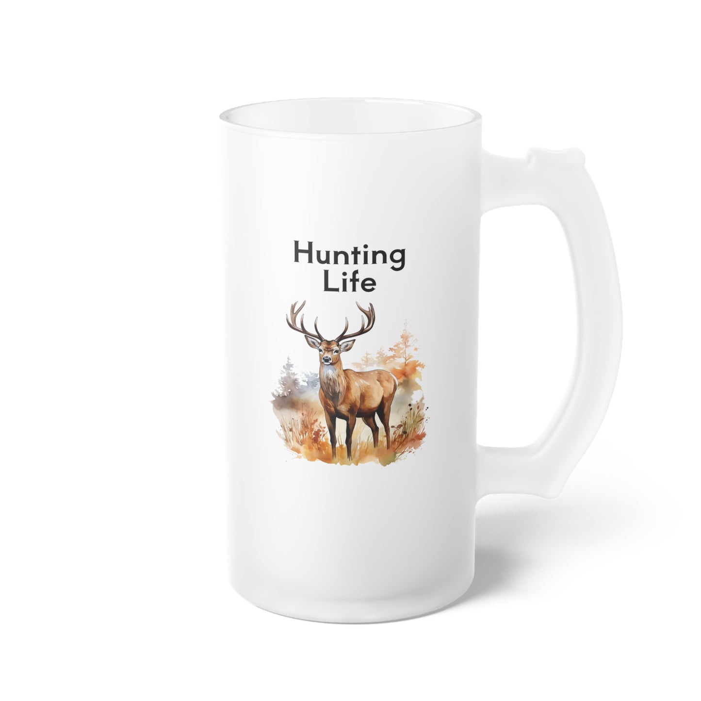 Frosted Glass Beer Mug - Hunting - Hunting Life (1)
