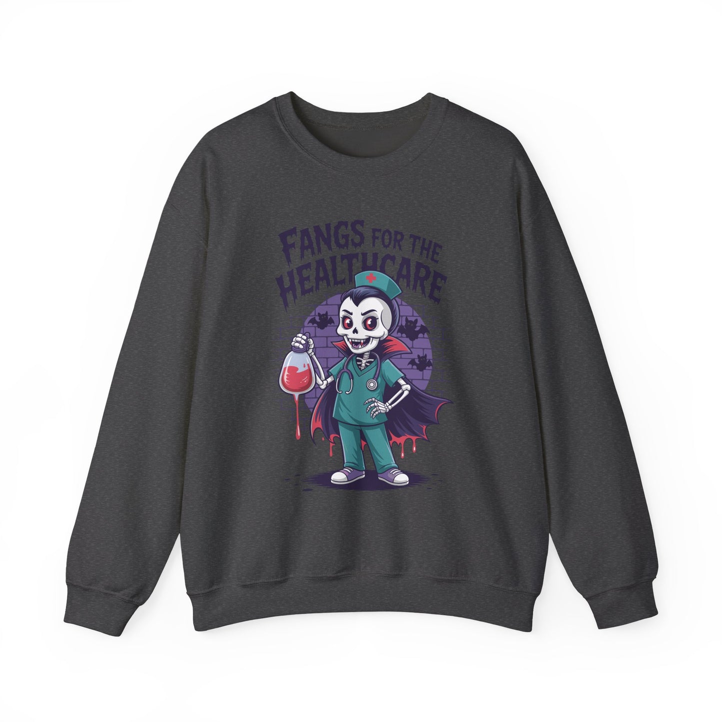Sweatshirt - Medical / Halloween - Fangs for the Healthcare (01a)