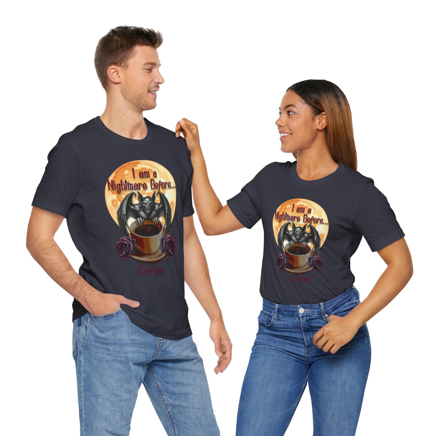 T-shirt - Halloween - Nightmare Before Coffee (1a) - Front Only