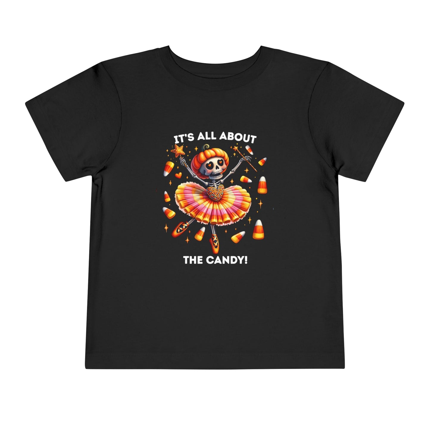 Toddler Tee - Halloween / Ballet Skeleton - It's all about the Candy! (01a)