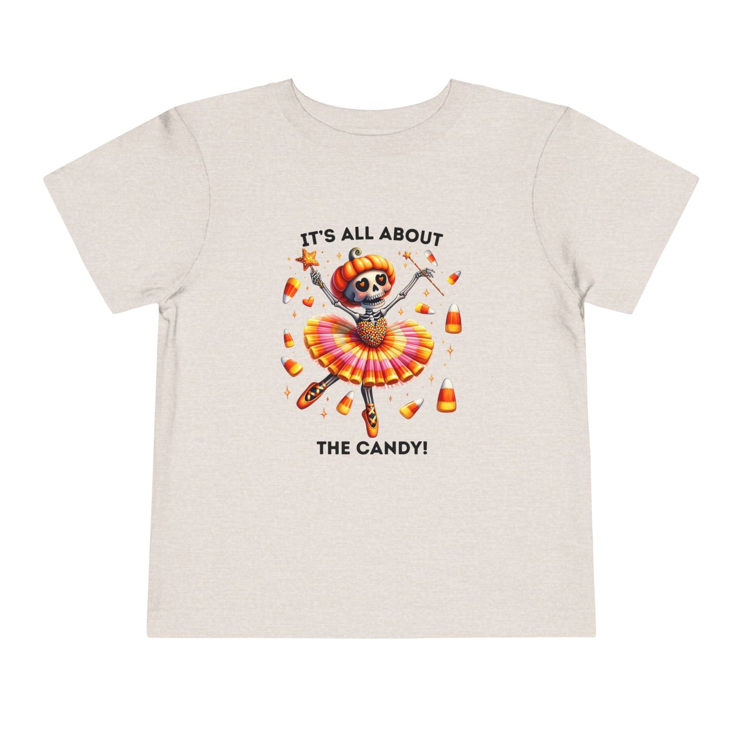 Toddler Tee - Halloween / Ballet Skeleton - It's all about the Candy! (01a)