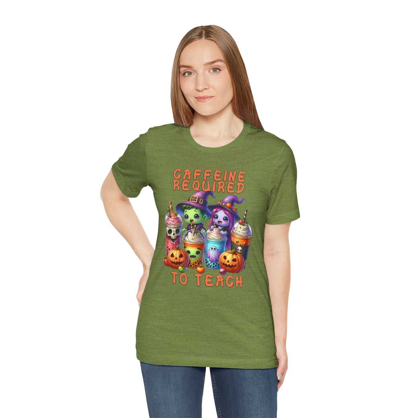 T-Shirt - Teacher / Halloween - Caffeine required to teach (01a)