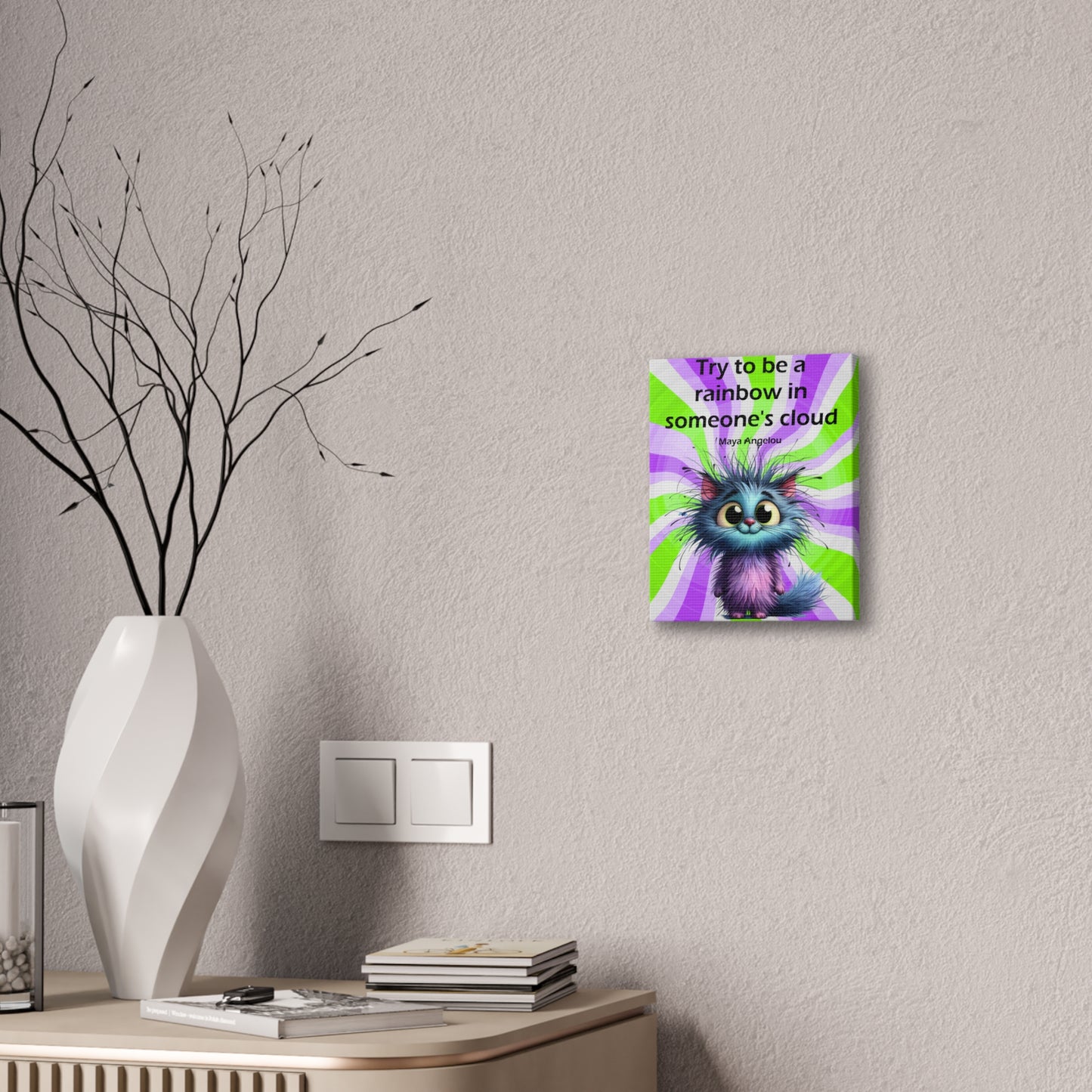Canvas Art - Inspiring - Try to be a Rainbow - Cat 02