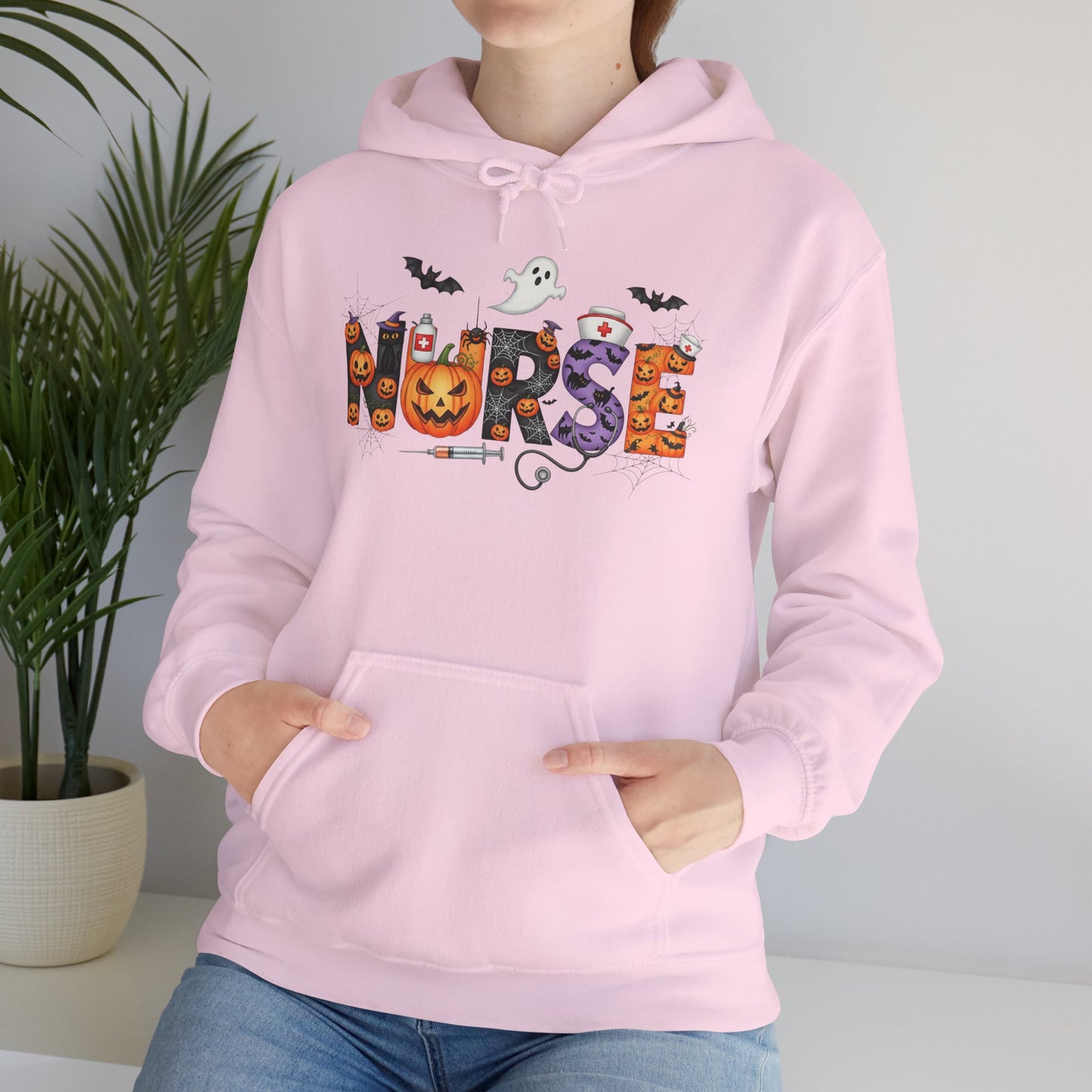Heavy Blend Hoodie - Nurse / Halloween - Nurse w Halloween Decor (01a)