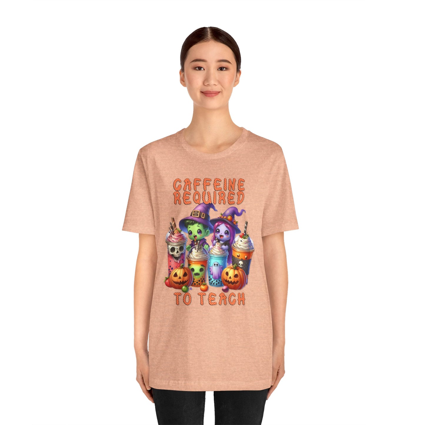 T-Shirt - Teacher / Halloween - Caffeine required to teach (01a)