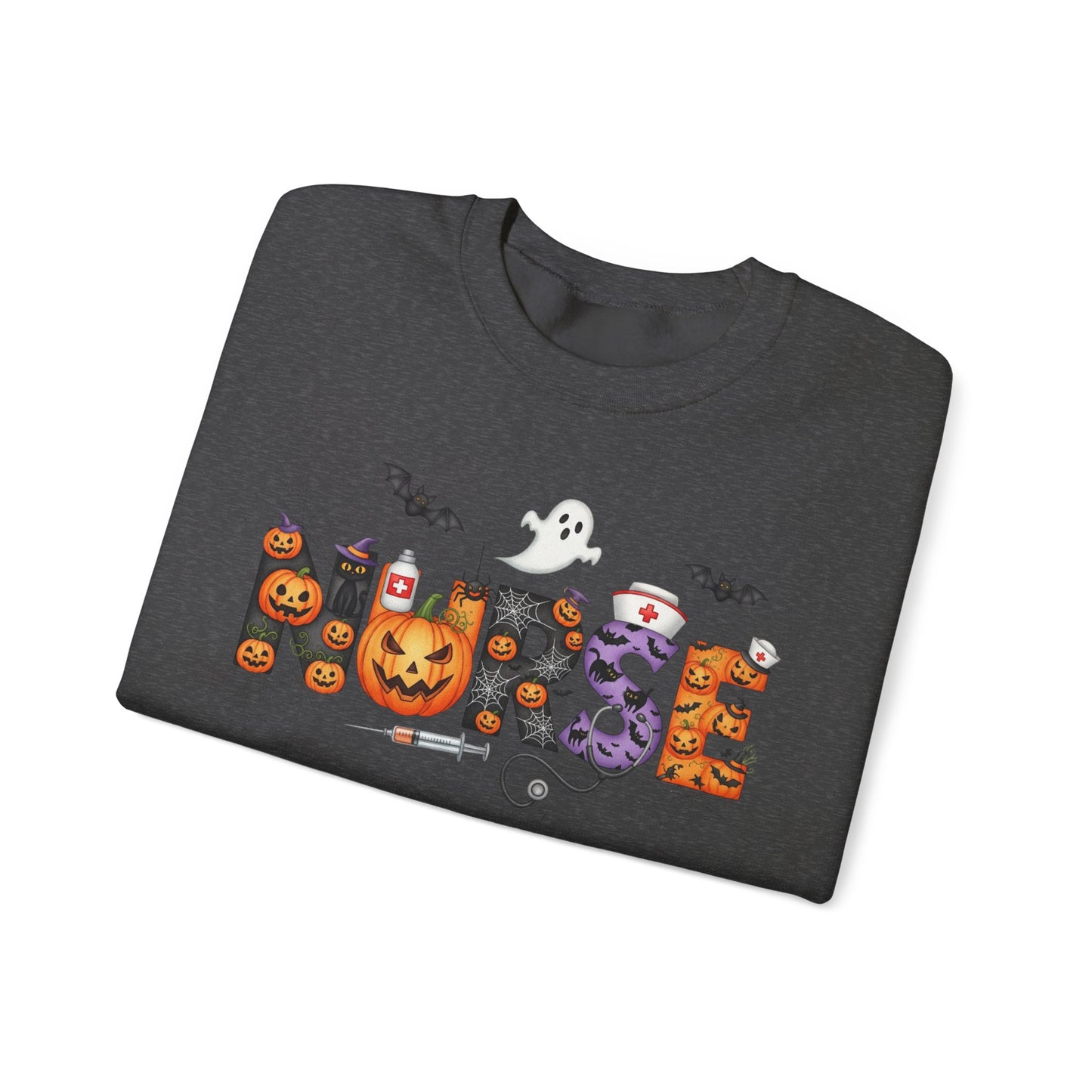 Sweatshirt - Nurse / Halloween - Nurse w Halloween Decor (01a)