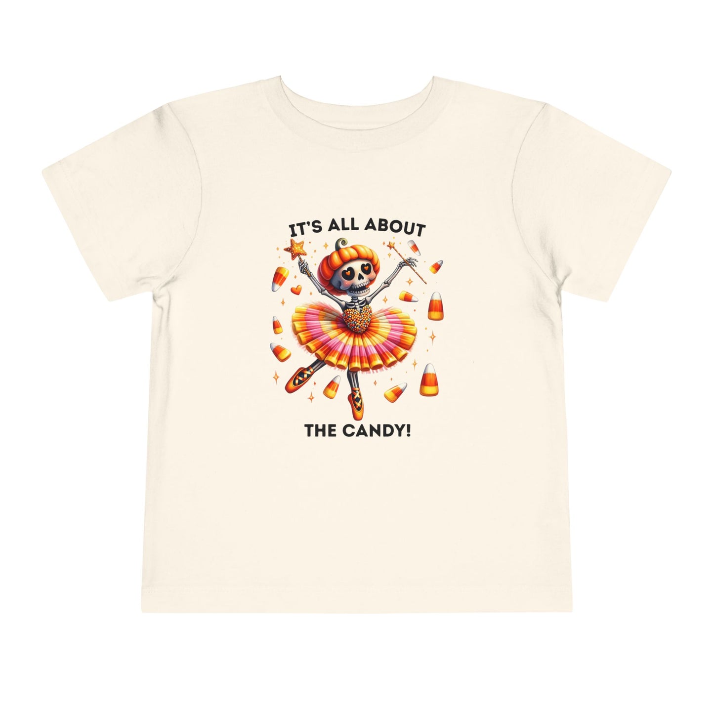 Toddler Tee - Halloween / Ballet Skeleton - It's all about the Candy! (01a)