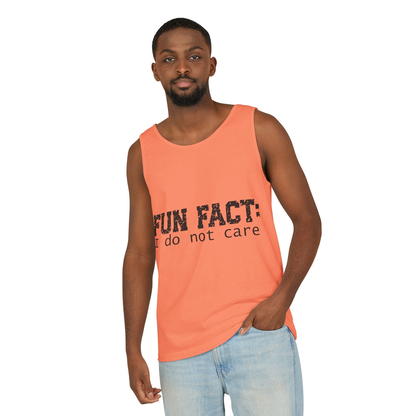 Unisex Tank Top - Funny - Fun Fact: I Do Not Care - Black Writing