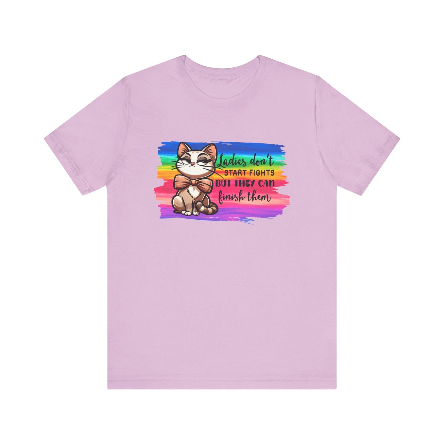 T-Shirt - Sassy Funny - Lady's don't start fights (01) - Light colors
