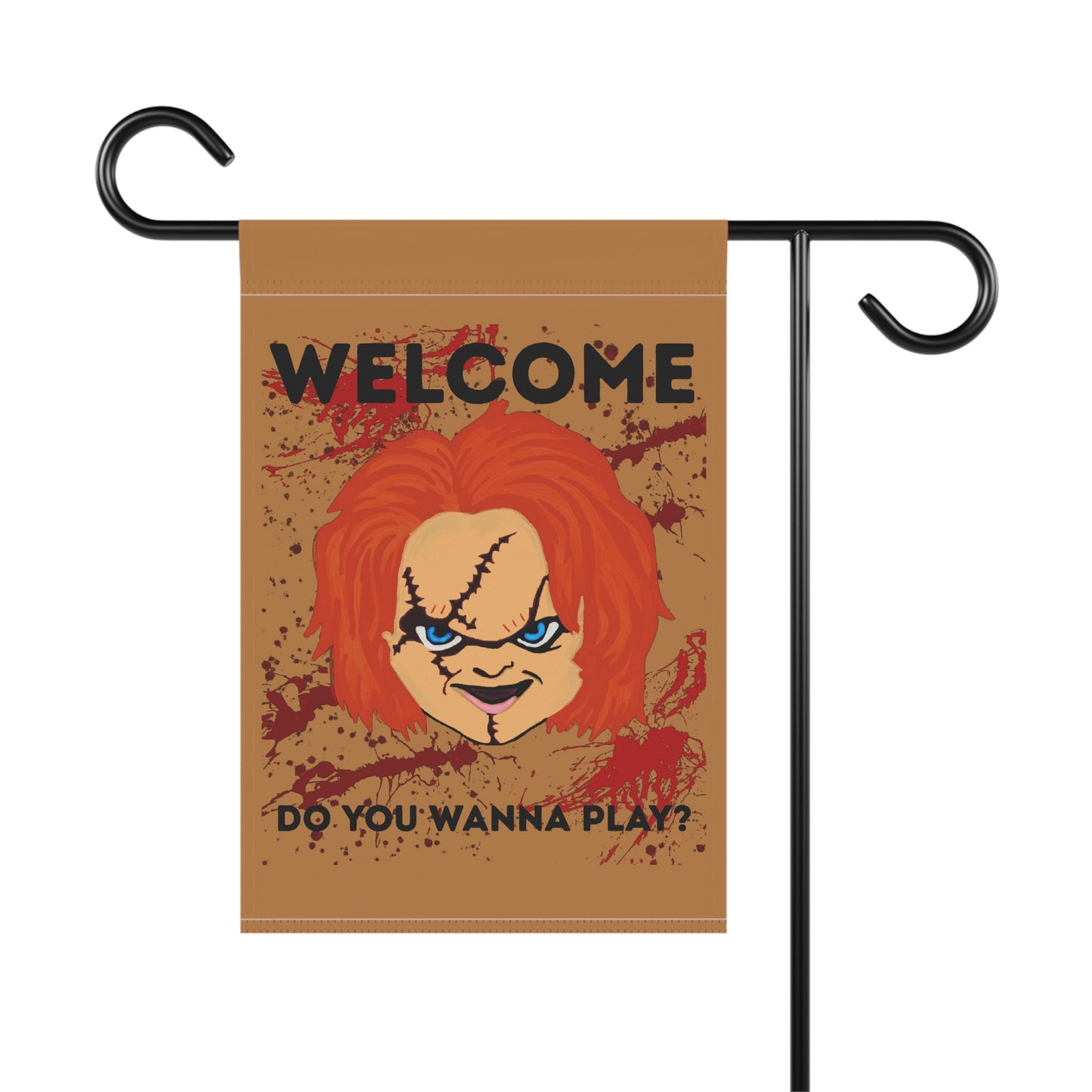 Garden Flag - Halloween - Welcome - Wanna Play (01a)
