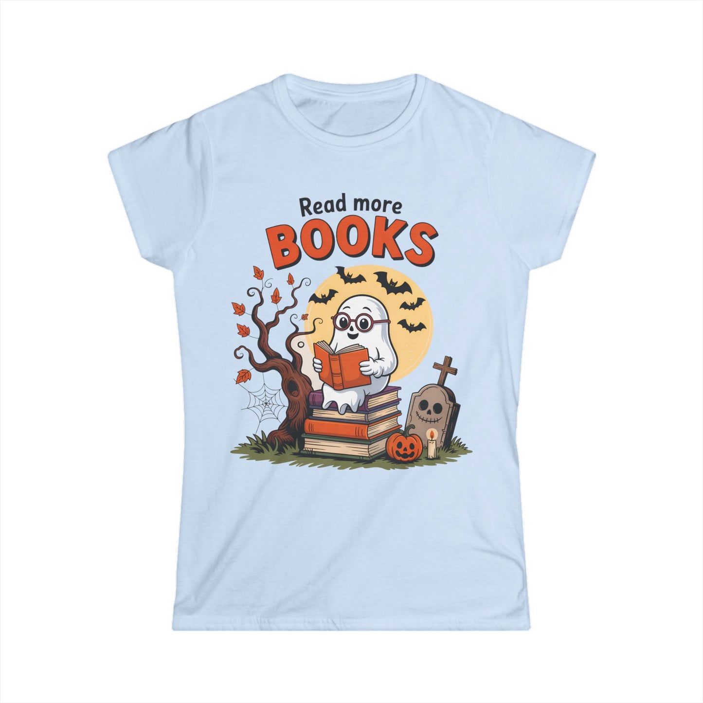 Female T-Shirt - Teacher / Halloween - Read More Books (01a)