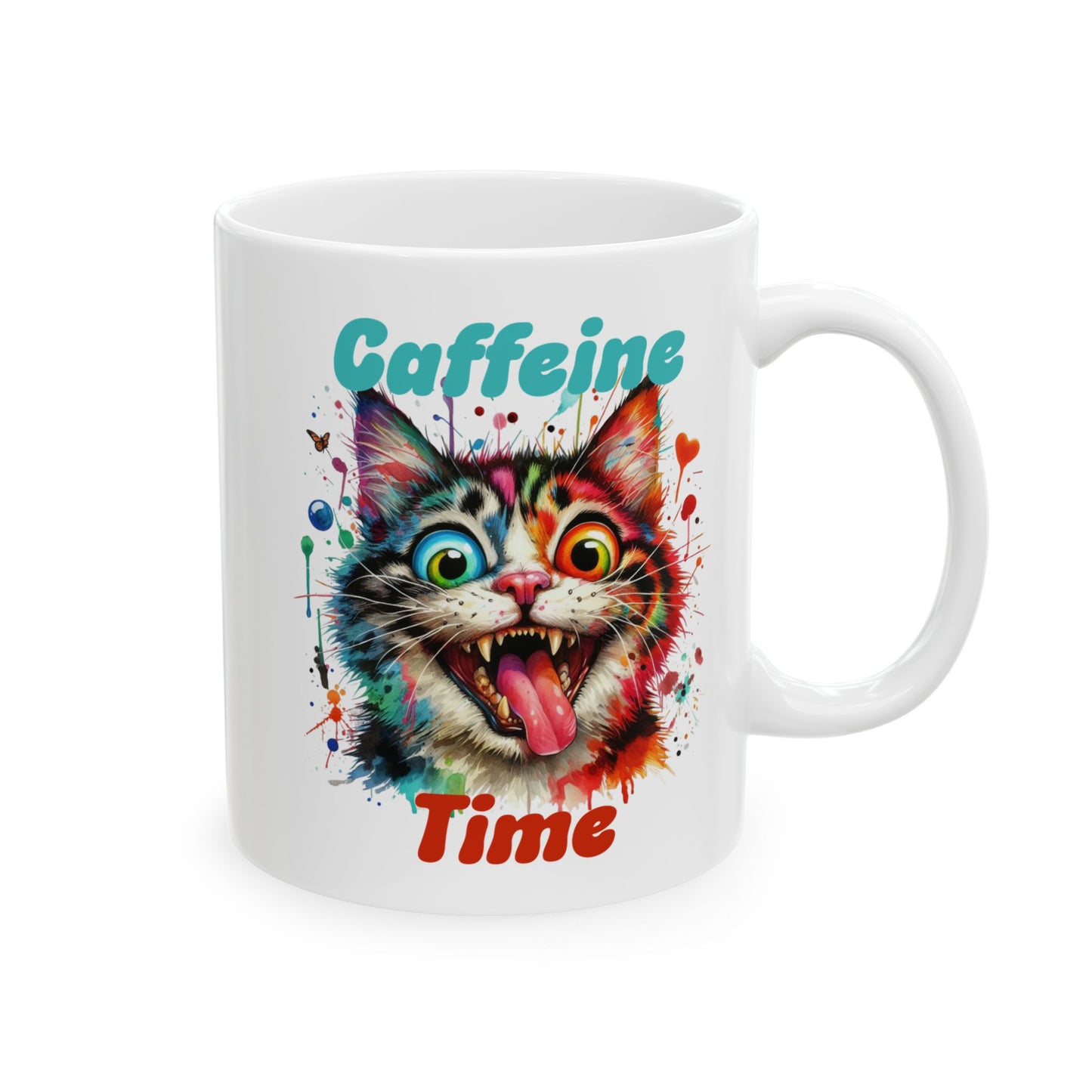 Ceramic Mug - Caffeine Time with cat (1)