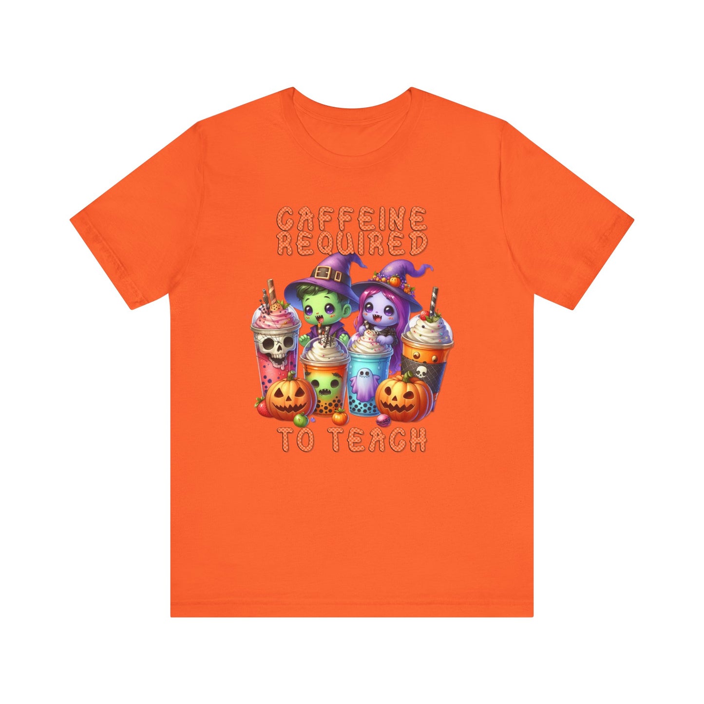 T-Shirt - Teacher / Halloween - Caffeine required to teach (01a)