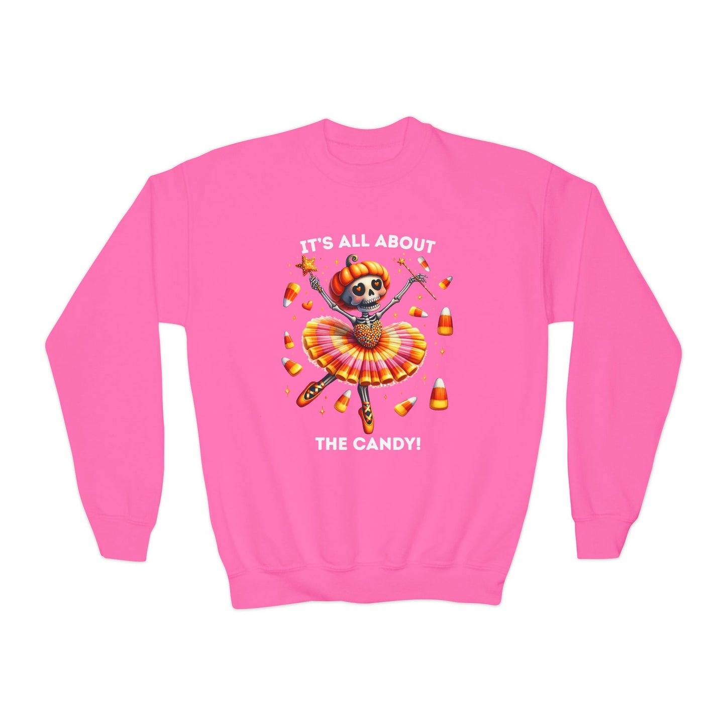 Child Sweatshirt - Halloween / Ballet Skeleton - It's all about the Candy! (01a)
