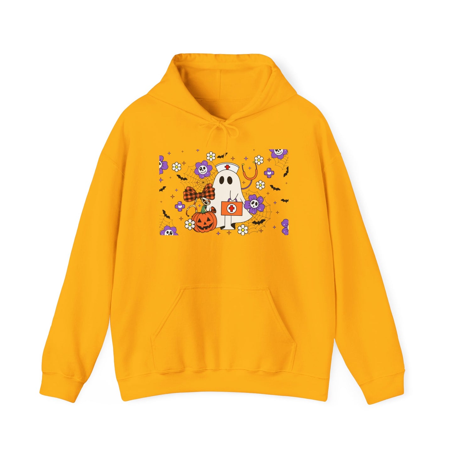 Heavy Blend Hoodie - Medical / Halloween Ghost with Medical Stuff (01a)