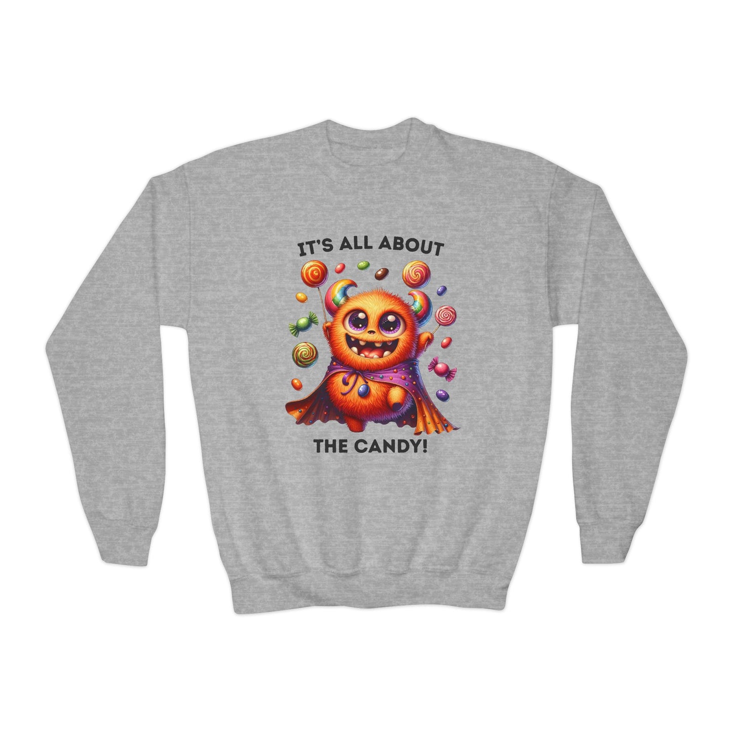 Sweatshirt - Halloween / Monster - It's all about the Candy! (01a)