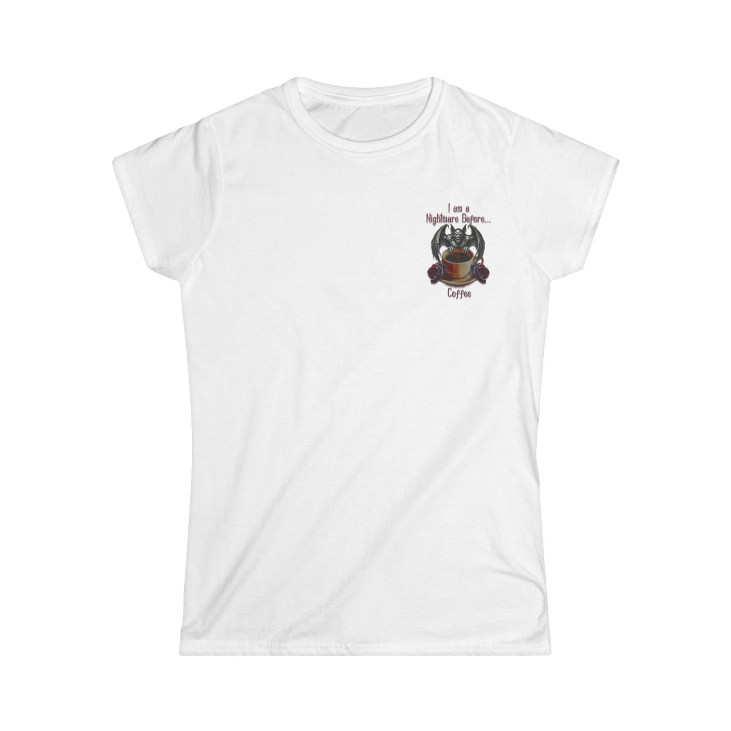 Female T-Shirt - Halloween - Nightmare Before Coffee (1b) Front / Back Printed