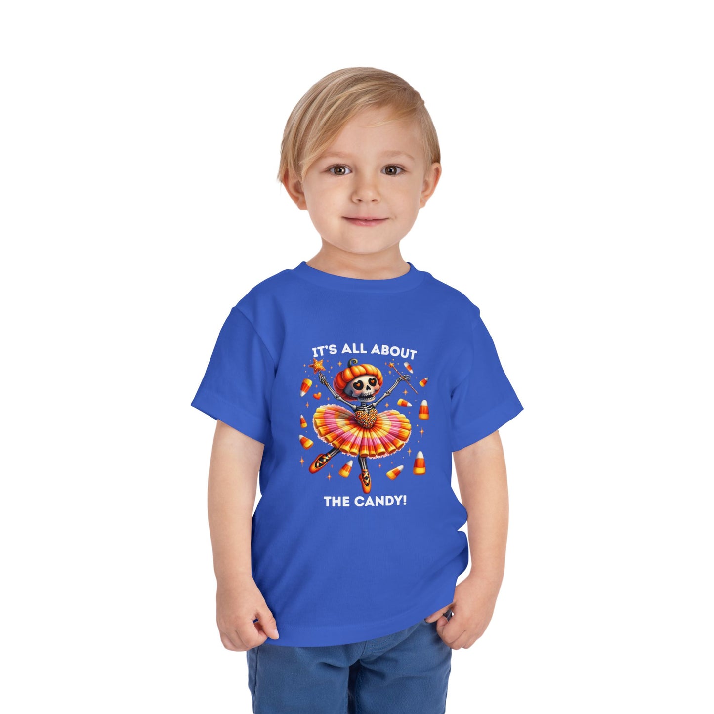Toddler Tee - Halloween / Ballet Skeleton - It's all about the Candy! (01a)
