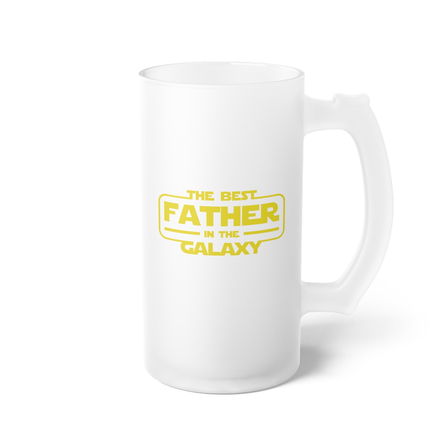 Frosted Glass Beer Mug - Dad - Best Father in Galaxy (1)