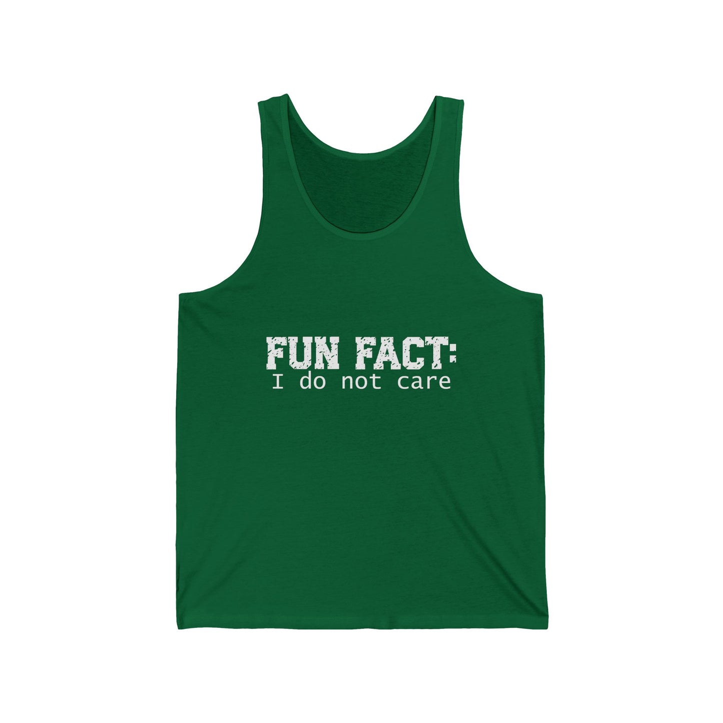 Female Tank Top - Funny - 'Fun Fact: I do not care' - White Text