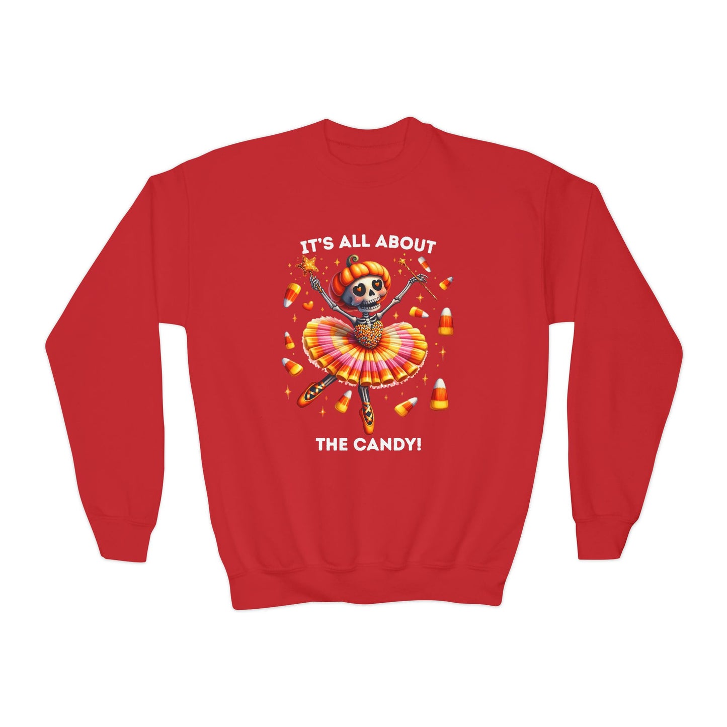 Child Sweatshirt - Halloween / Ballet Skeleton - It's all about the Candy! (01a)
