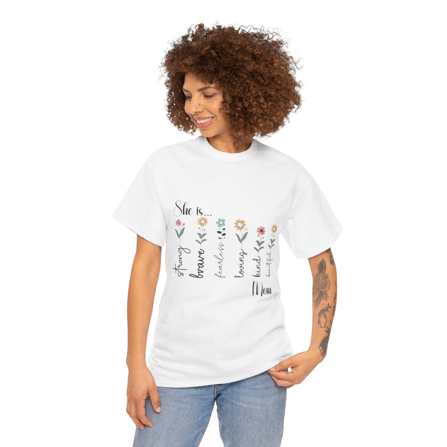 T-Shirt – Mom - Strong, Brave, Beautiful Floral Design