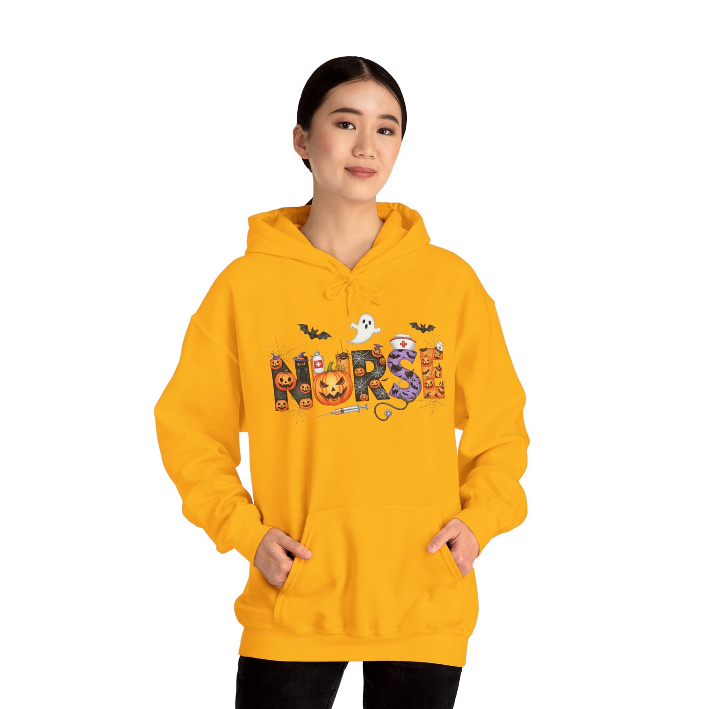 Heavy Blend Hoodie - Nurse / Halloween - Nurse w Halloween Decor (01a)