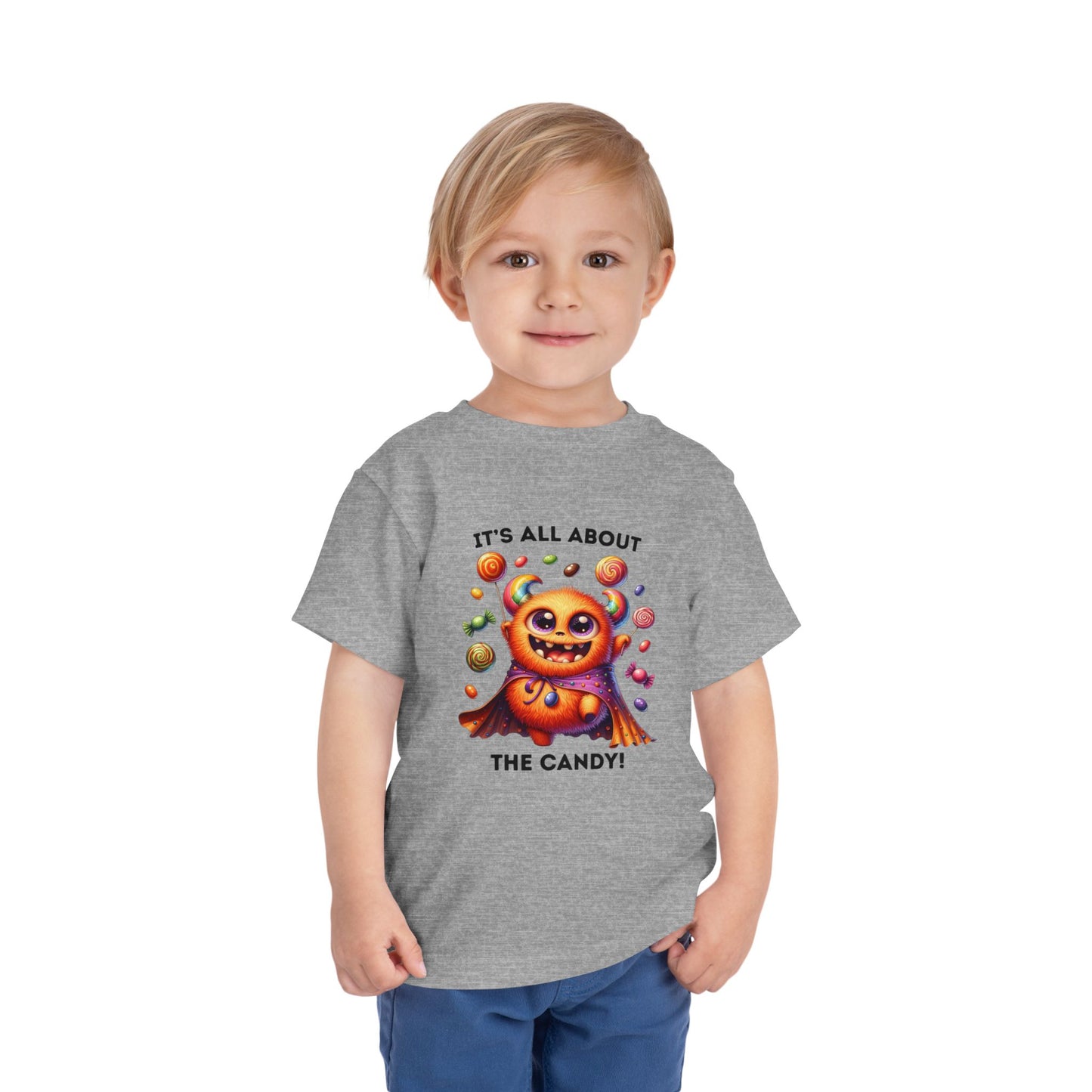 Toddler Tee - Halloween / Monster - It's all about the Candy! (01a)