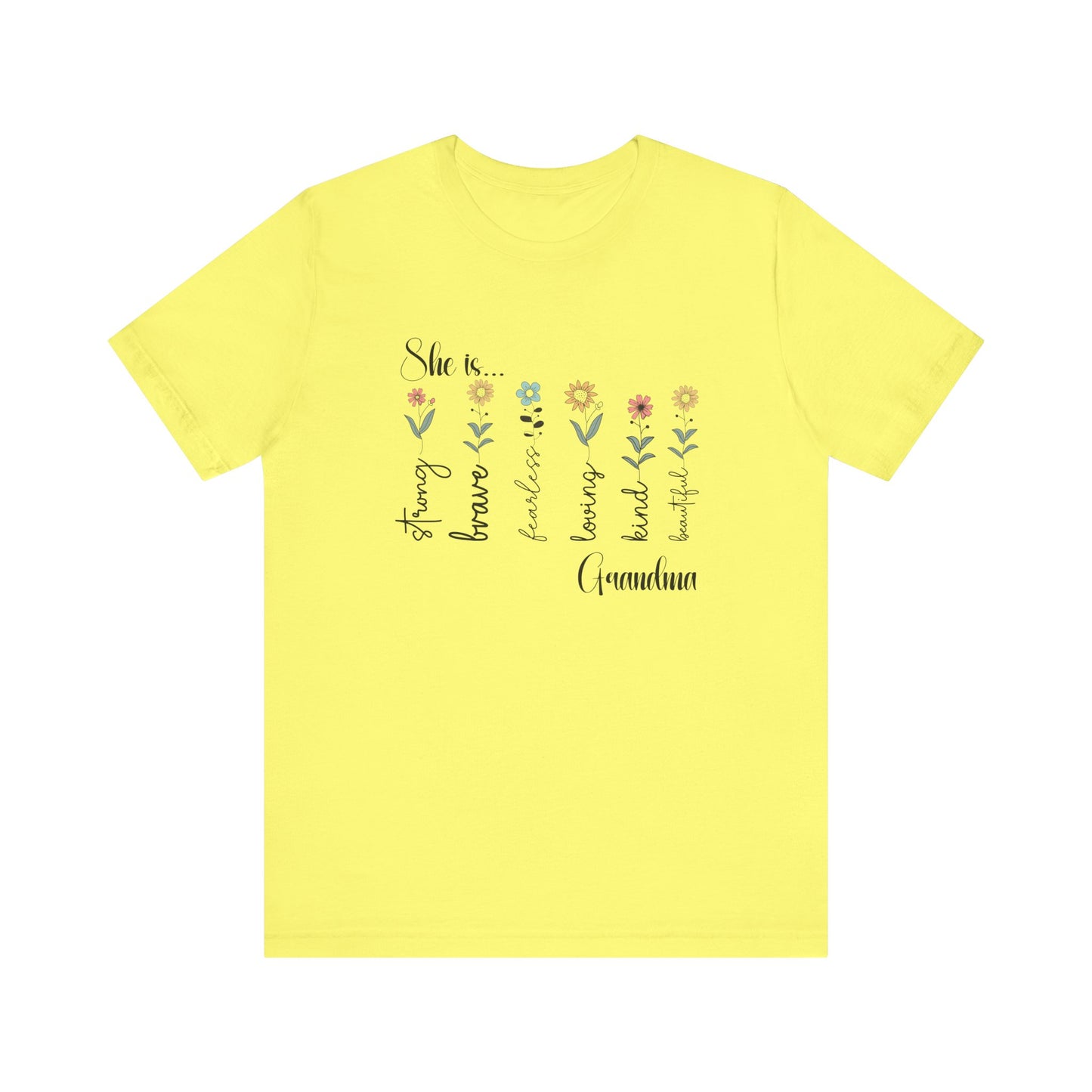 T-Shirt - Family / Grandma - Strong, Brave, Beautiful Floral Design (1)