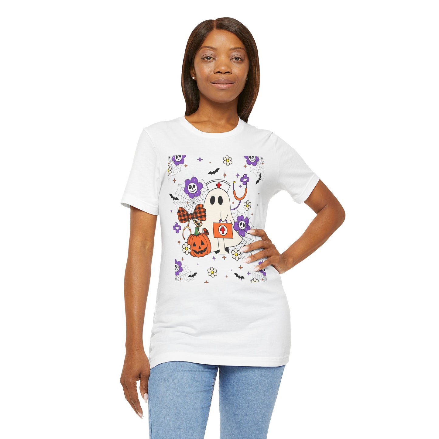 T-Shirt - Medical / Halloween Ghost with Medical Stuff (01a)