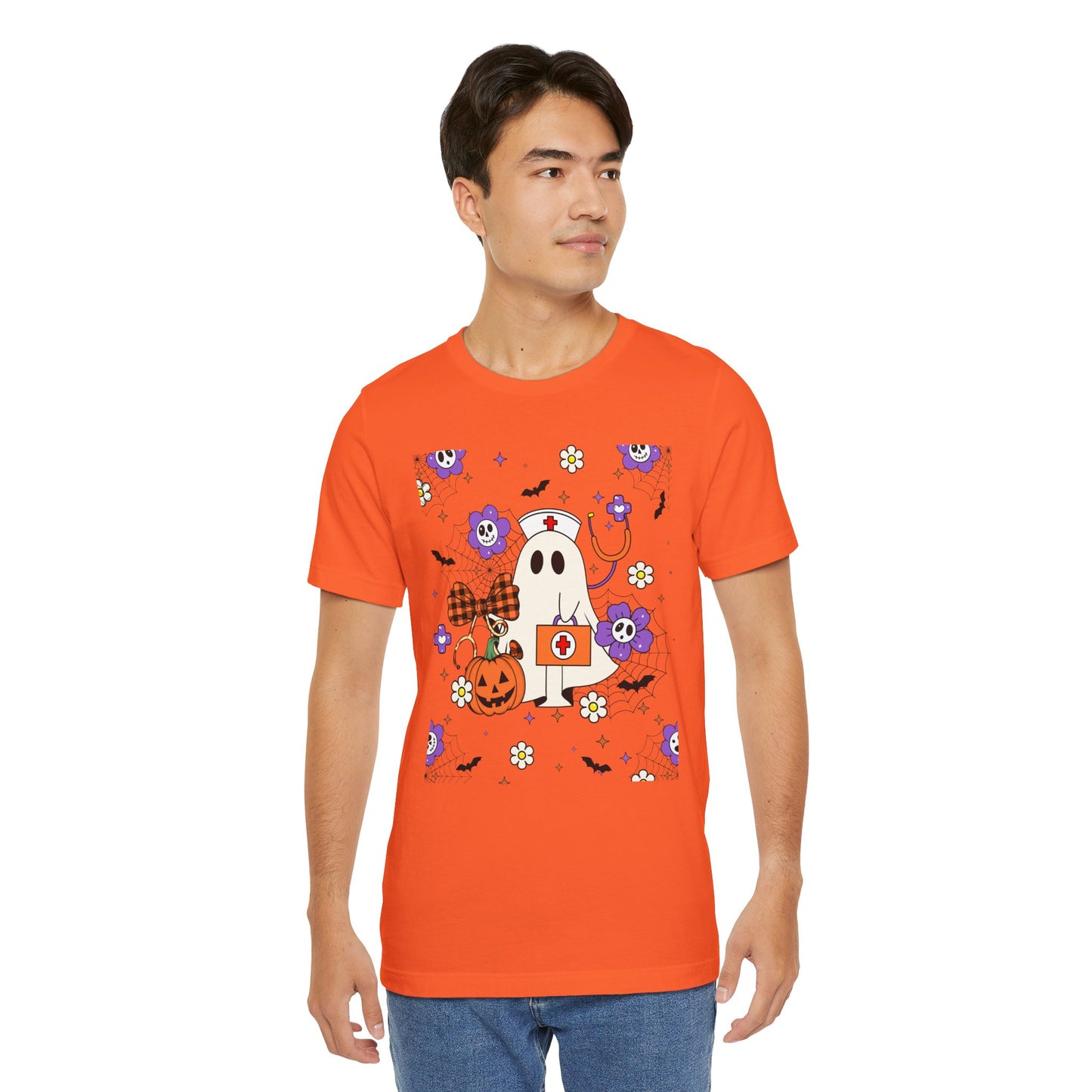 T-Shirt - Medical / Halloween Ghost with Medical Stuff (01a)