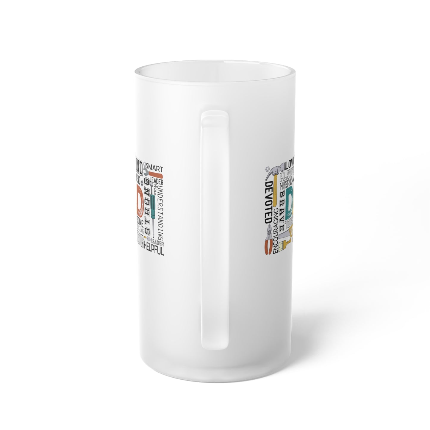 Frosted Glass Beer Mug - Dad - Handyman Dad (1)