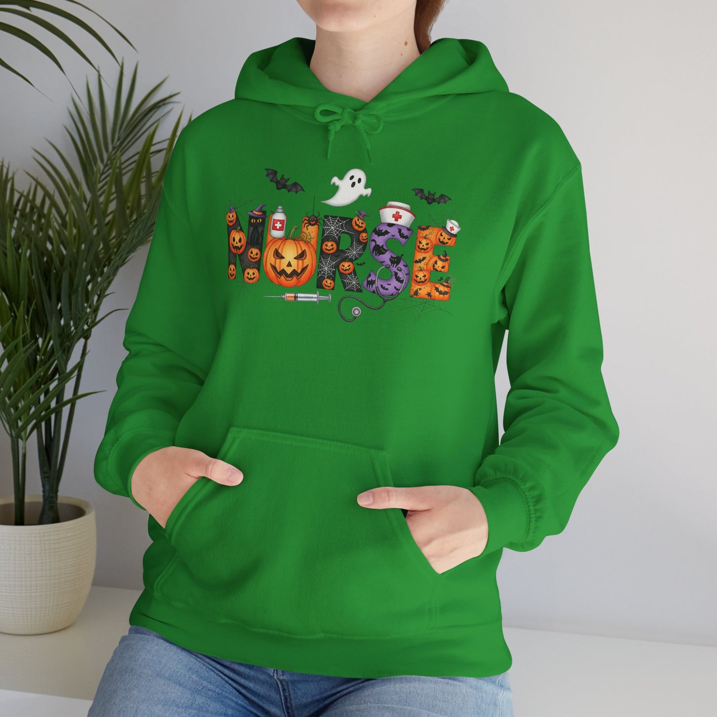 Heavy Blend Hoodie - Nurse / Halloween - Nurse w Halloween Decor (01a)