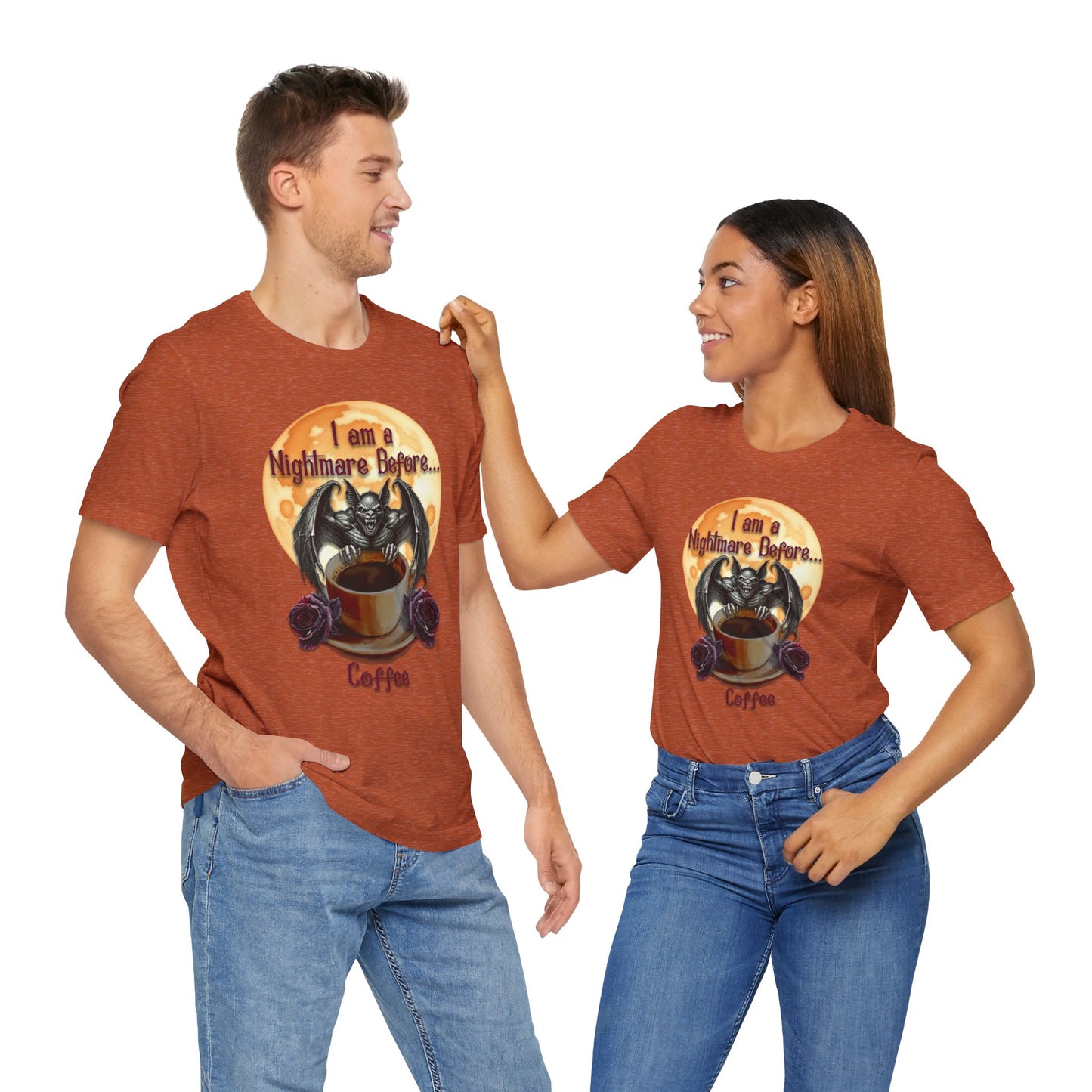 T-shirt - Halloween - Nightmare Before Coffee (1a) - Front Only