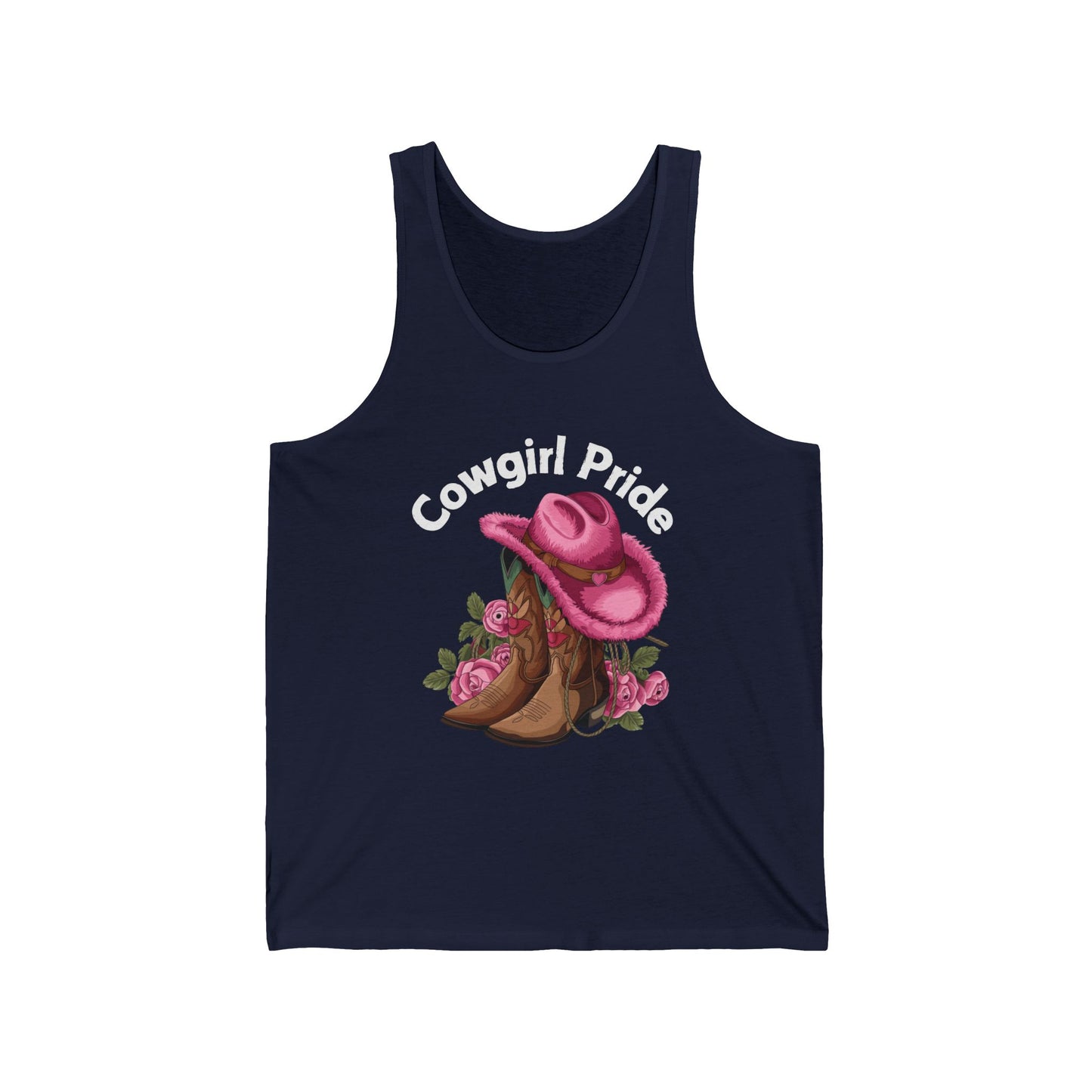 Female Tank Top - Cowgirl Pride (1) - White Text