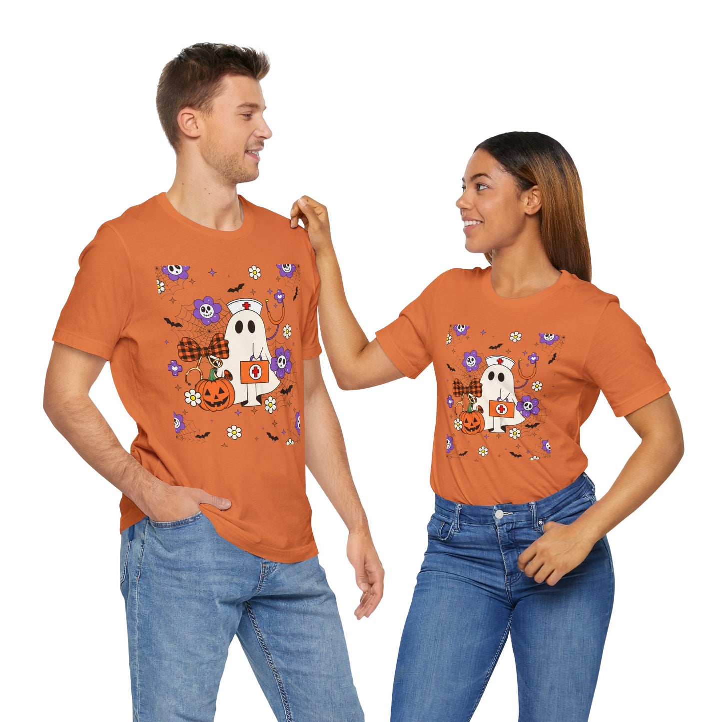 T-Shirt - Medical / Halloween Ghost with Medical Stuff (01a)