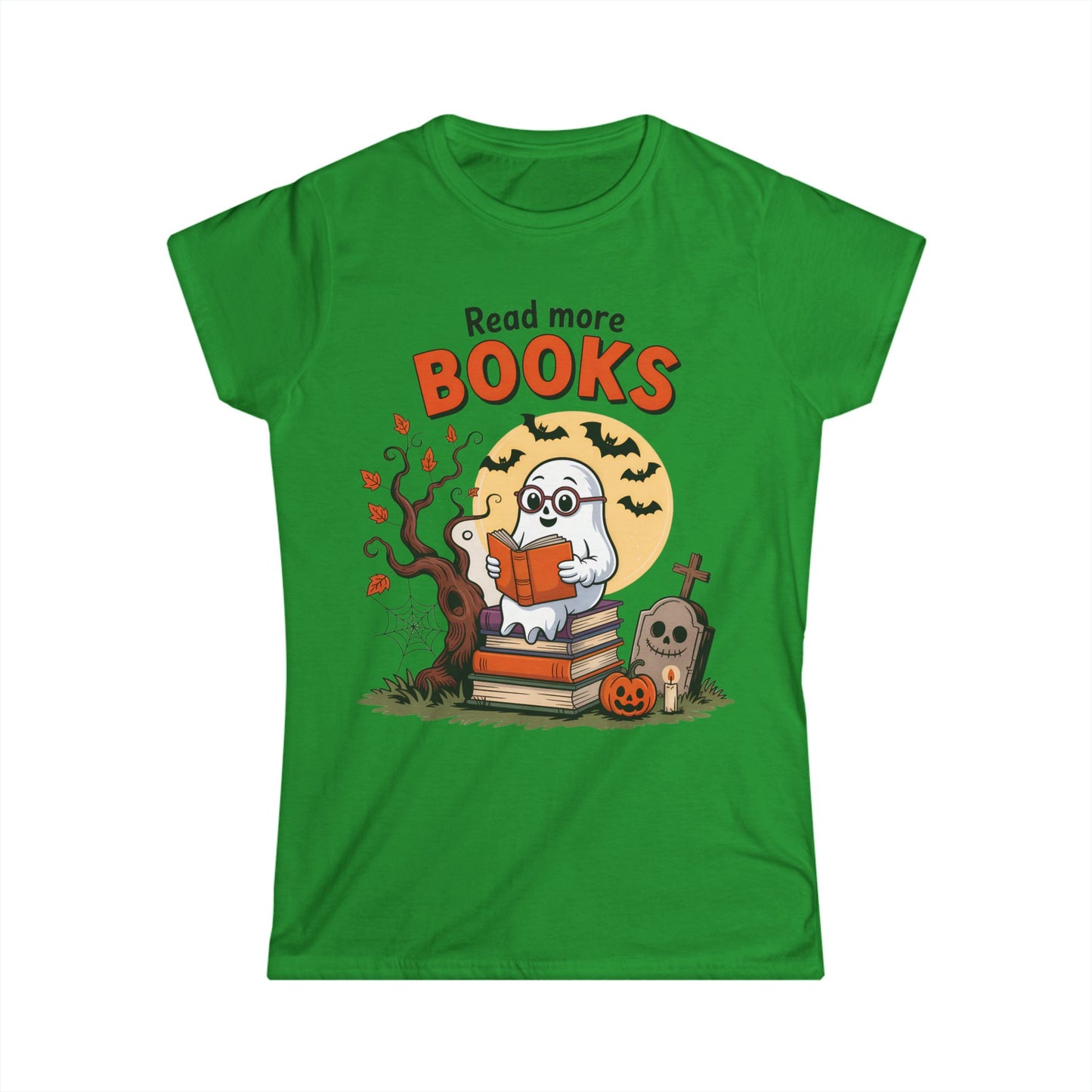 Female T-Shirt - Teacher / Halloween - Read More Books (01a)