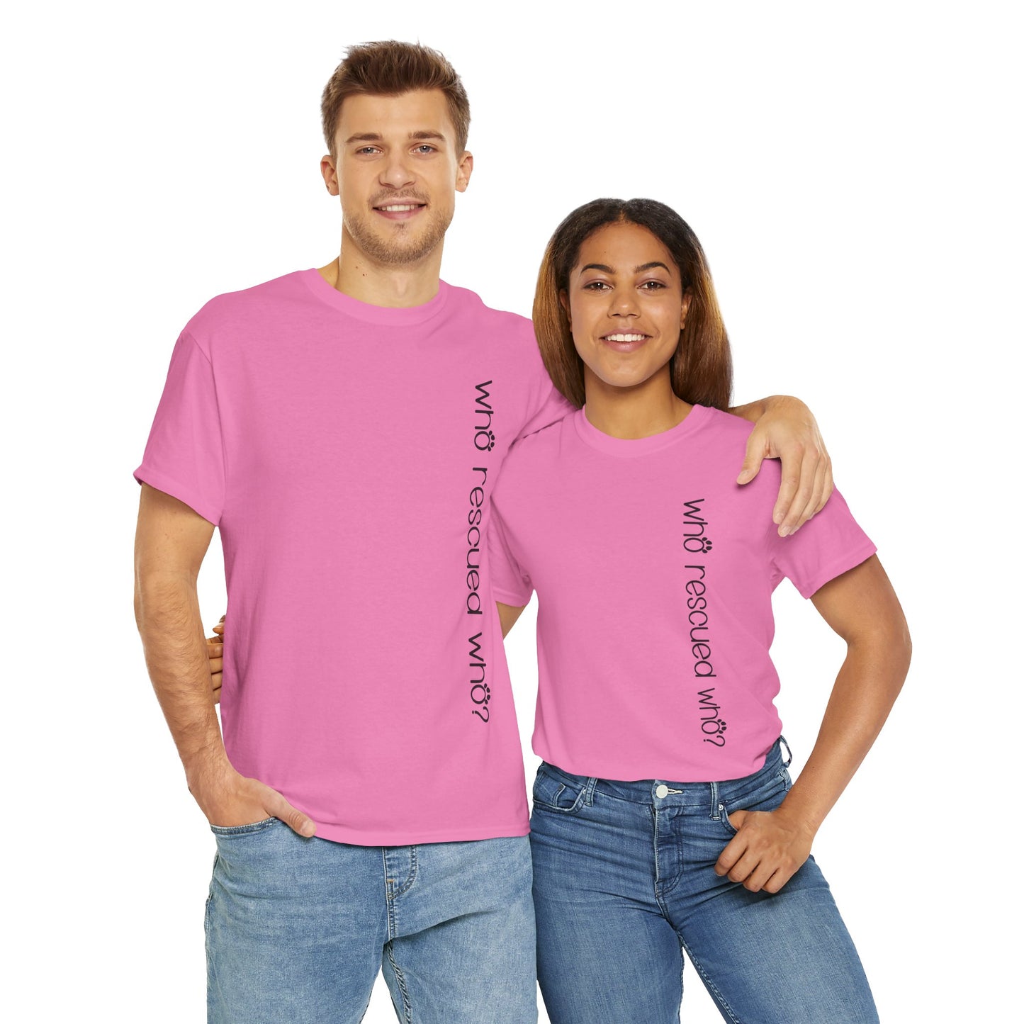 T-Shirt - Animal Lover - 'Who Rescued Who?'