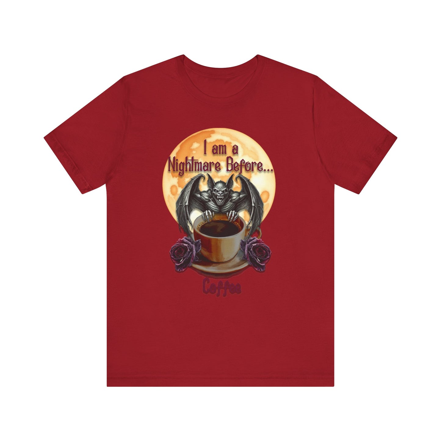 T-shirt - Halloween - Nightmare Before Coffee (1a) - Front Only
