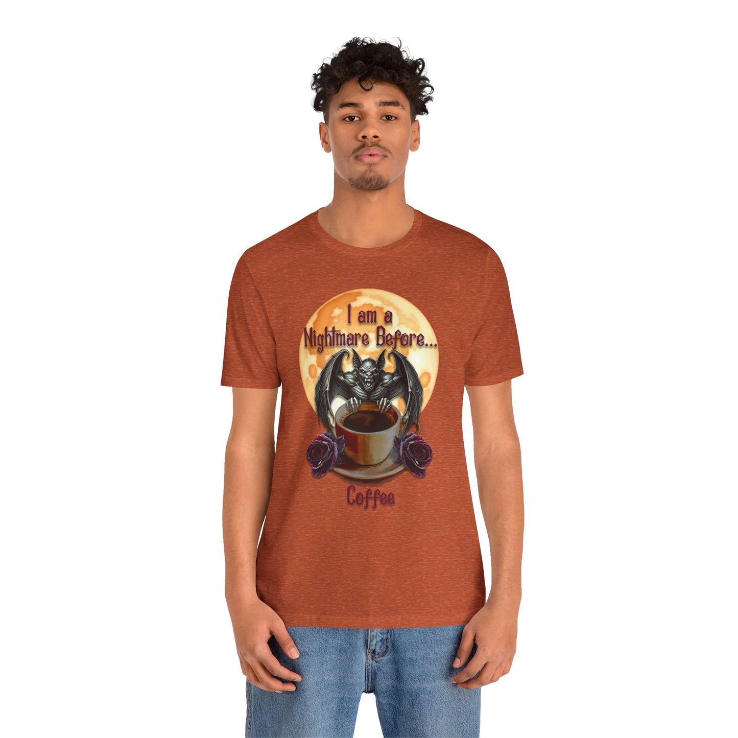 T-shirt - Halloween - Nightmare Before Coffee (1a) - Front Only