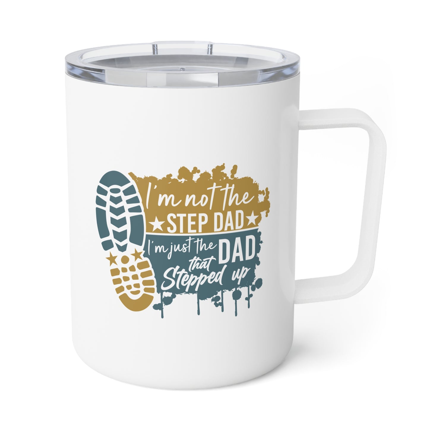 Insulated Mug - Dad - Just the dad that stepped up (1) - Blue and Yellow