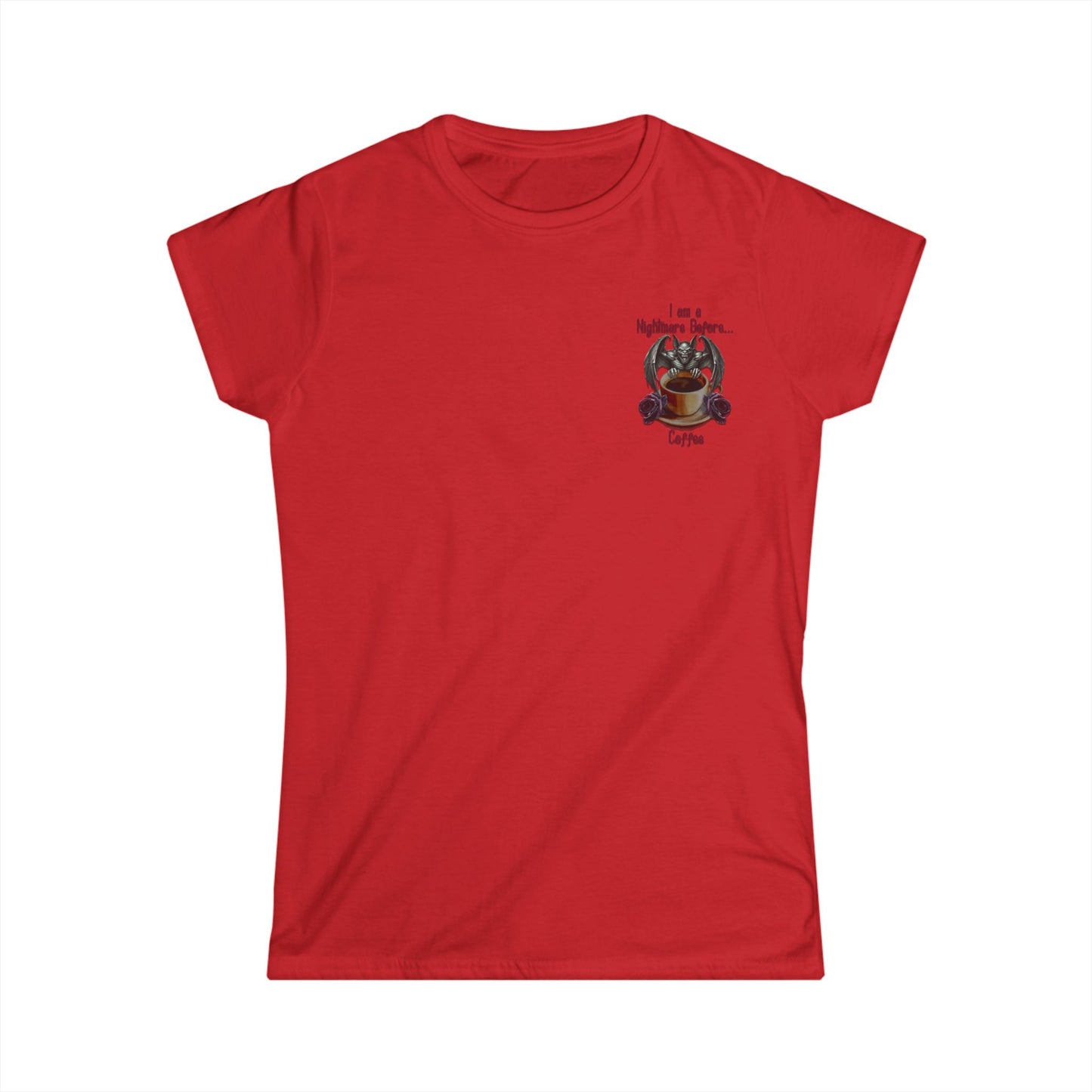 Female T-Shirt - Halloween - Nightmare Before Coffee (1b) Front / Back Printed